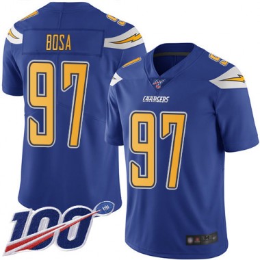 Los Angeles Chargers NFL Football Joey Bosa Electric Blue Jersey Men Limited #97 100th Season Rush Vapor Untouchable